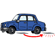 メータボックスの上に自動車を止めているイラスト