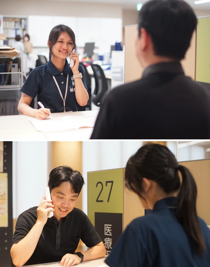 電話通訳をしている様子