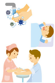 インフルエンザを予防するイラスト