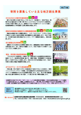 企業版ふるさと納税主な事業（令和6年度）