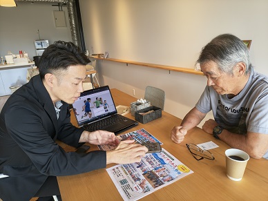 城山テラスでの打ち合わせ