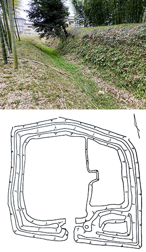 野口館跡の画像と平面図