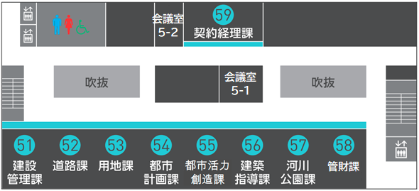 高層階5Fの配置図