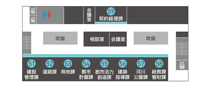 高層階5Fの配置図