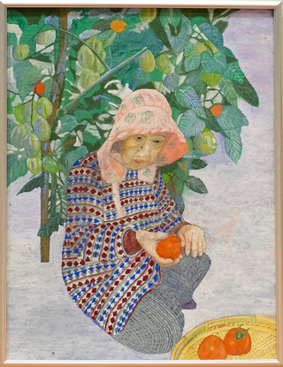 日本画市展賞作品「収穫」の写真