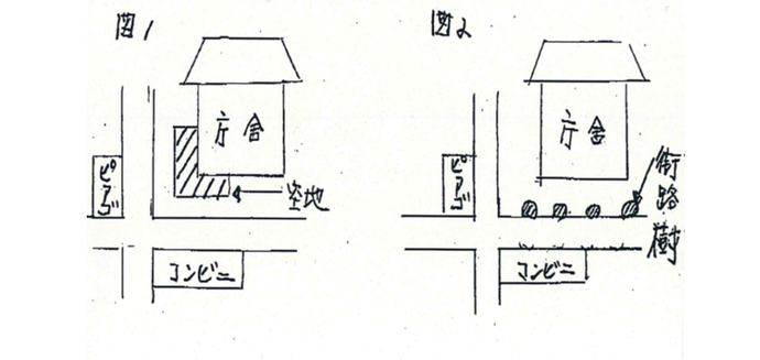 市庁舎（新庁舎高層棟）周辺の環境美化について 図