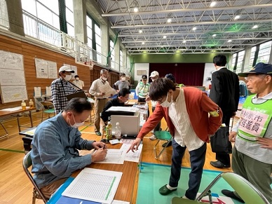 避難所解説模擬訓練の様子