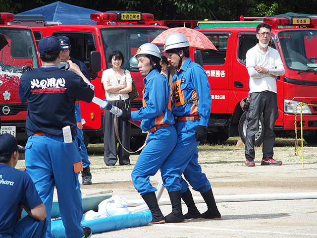 「稲羽地区消防操法大会」の写真