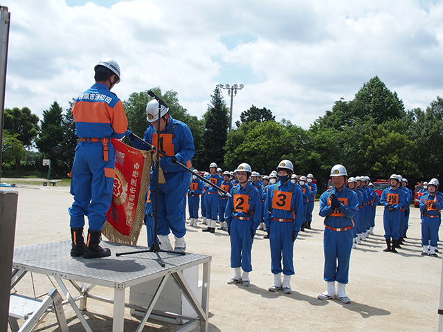 「稲羽地区消防操法大会」の写真