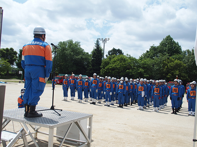 「稲羽地区消防操法大会」の写真