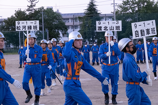 「川島地区消防操法大会」の写真