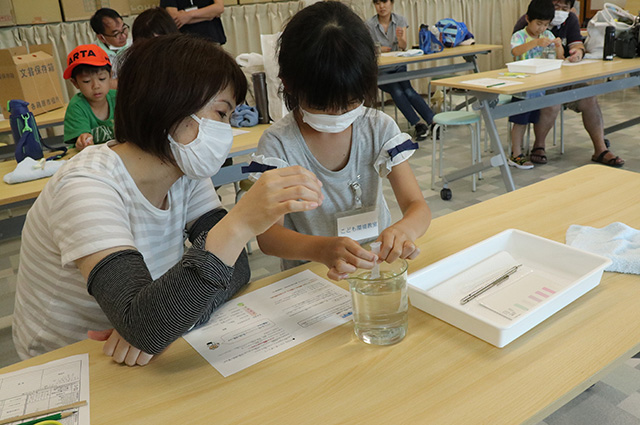 水辺の環境教室（水生昆虫の採取と観察）の写真