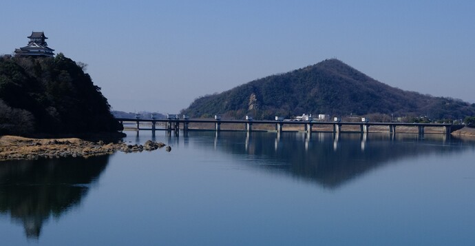 名勝木曽川(夕暮富士)