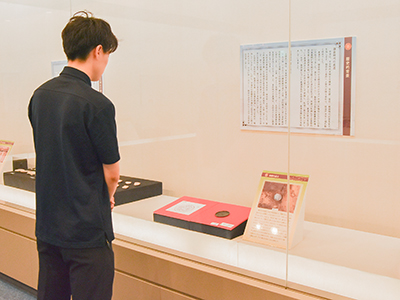 展示を鑑賞する来場者