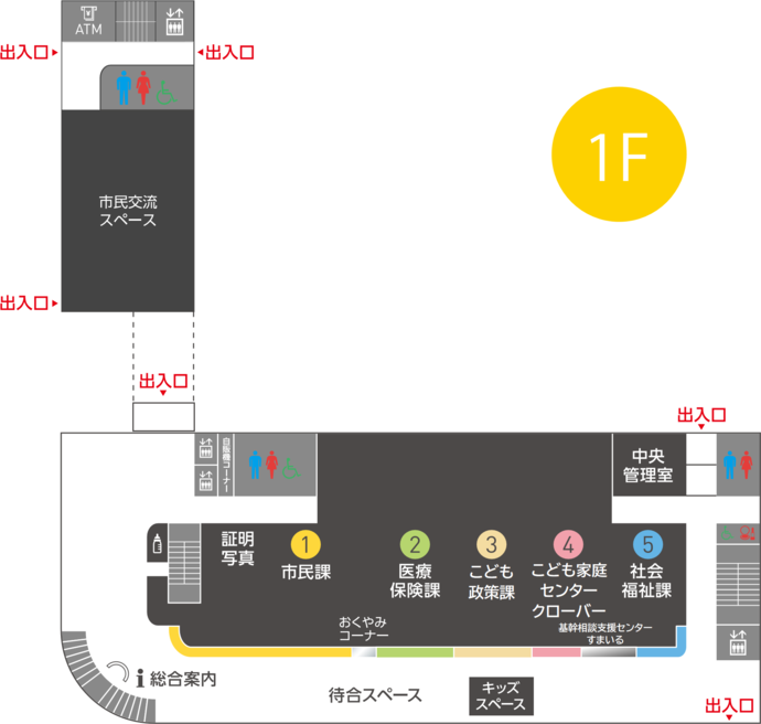 本庁舎フロアマップ1階