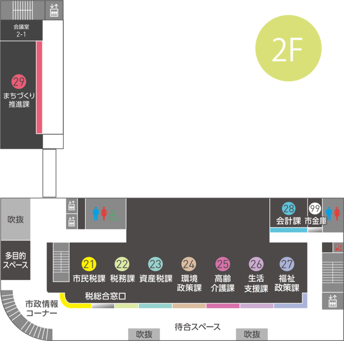 本庁舎フロアマップ2階