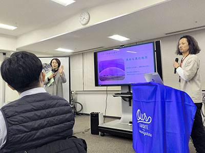 各務原の話をする若田さんらの写真