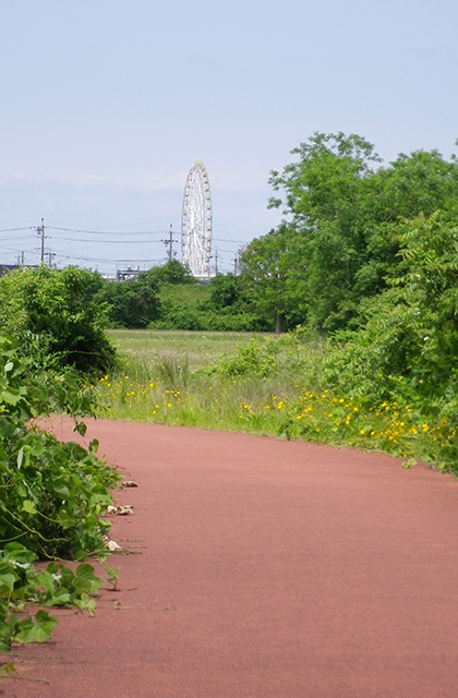 木曽川沿いのサイクリングロードの写真