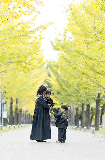 学びの森のイチョウ並木の写真