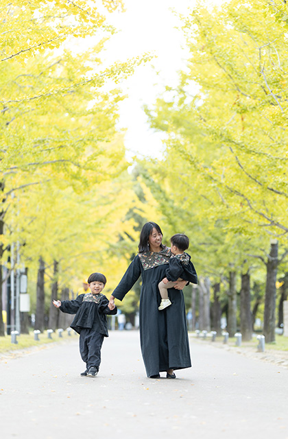 学びの森のイチョウ並木の写真