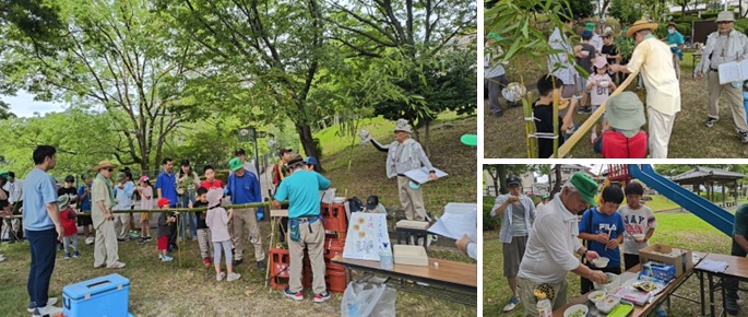 上池クラブ ソーメン流し大会のようす