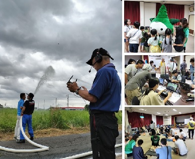 複数団体の協力で実施する防災イベントのようす