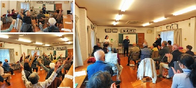 やすらぎサロンでのフレイル予防講座のようす