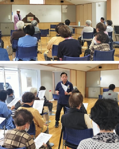 紙芝居と脳トレを提供する講師たち