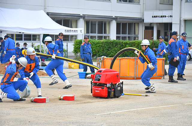 第55回各務原市消防団第7・8分団消防操法大会の写真